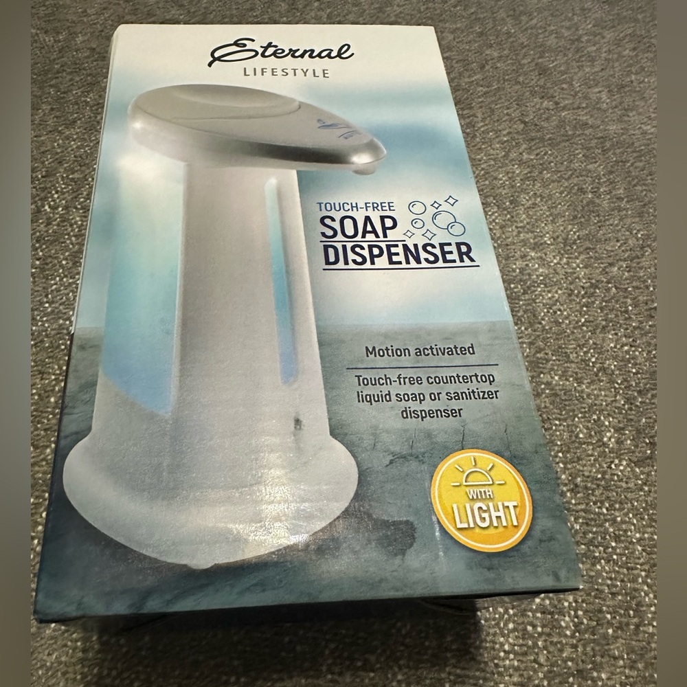 Touch Free Soap Dispenser With Light 
New In Box Motion Activated